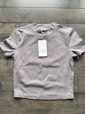 Zara Short Sleeve Mockneck Tee